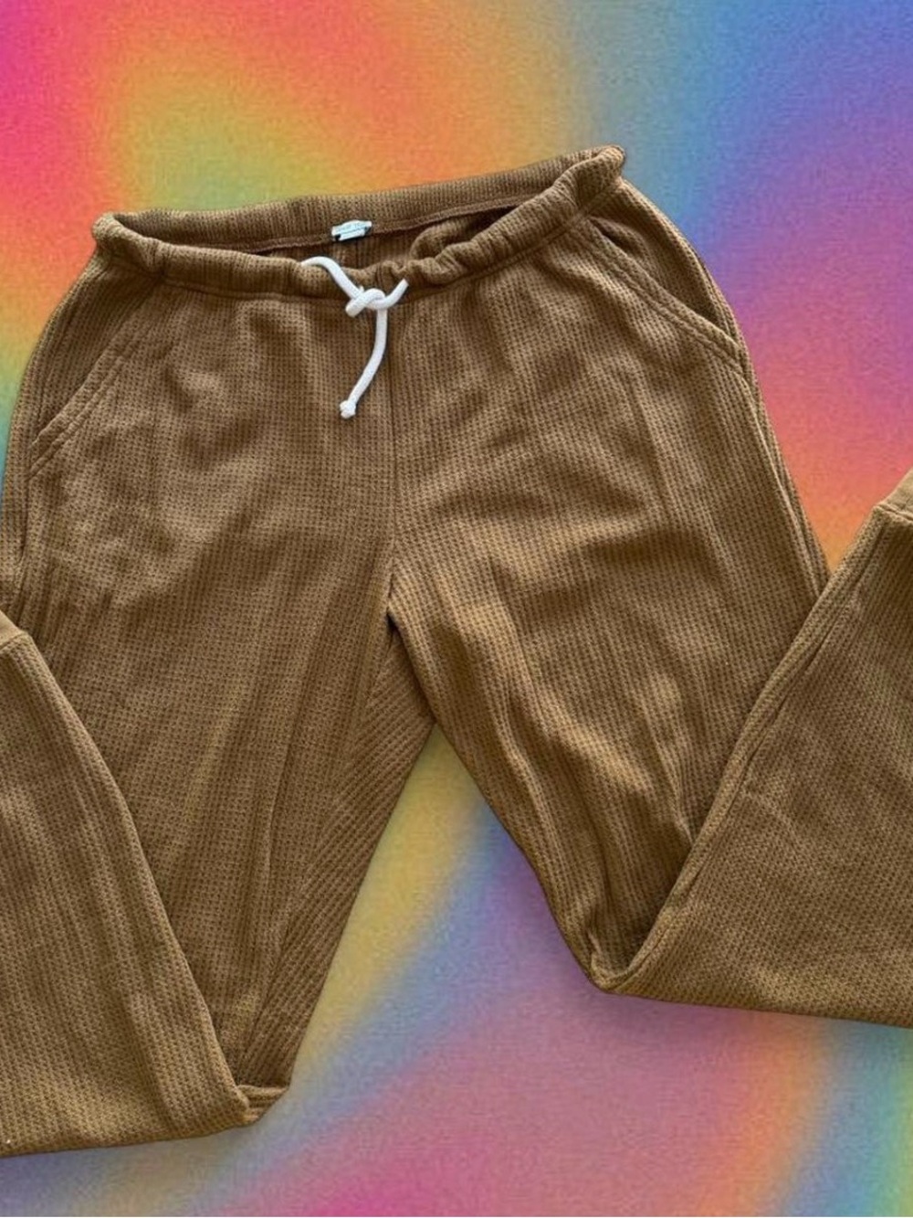 Aerie Waffle Knit Drawstring Pants - Brown
